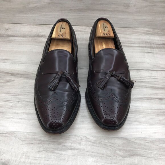 Allen Edmonds Loafers Mens 10D Burgundy Leather Slip On Shoes - Picture 6 of 12